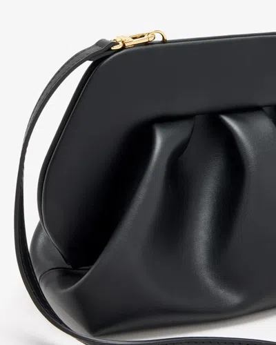 Themoirè Pleated Rectangular Soft Structure Clutch Bag In Black