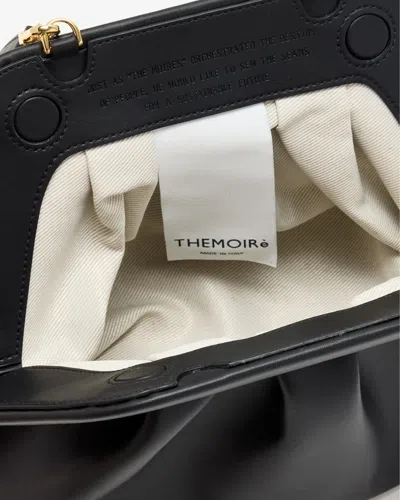 Themoirè Pleated Rectangular Soft Structure Clutch Bag In Black