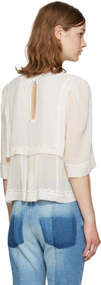 Shop Isabel Marant Ivory Mara Blouse