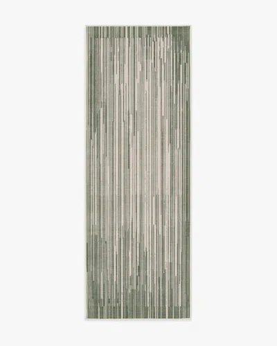 Ruggable Striated Border Olive Green Flatwoven Rug | ModeSens