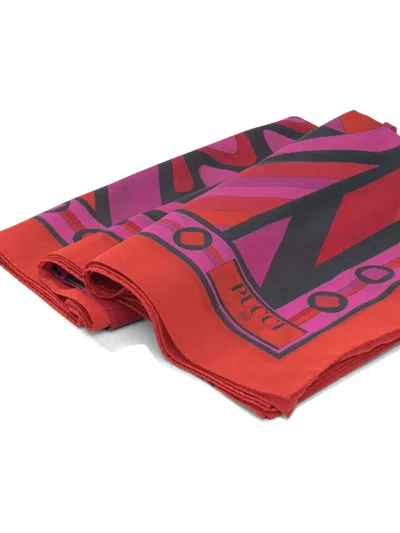Pucci Vivara Beach Pareo Rectangular Bold Print In Multi
