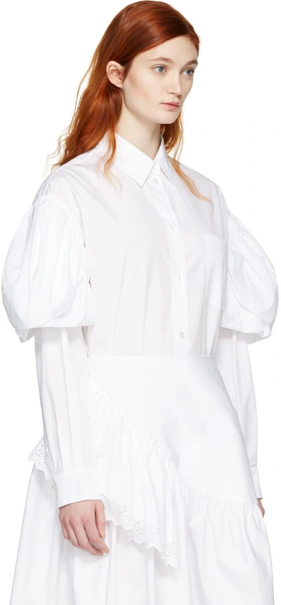 Shop Simone Rocha White Puff Sleeves Shirt
