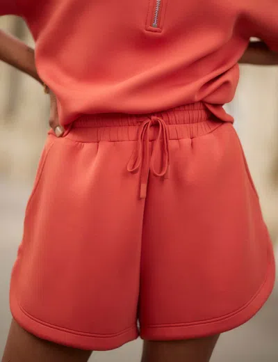 Varley Coulter Drawstring-waist Shorts In Orange