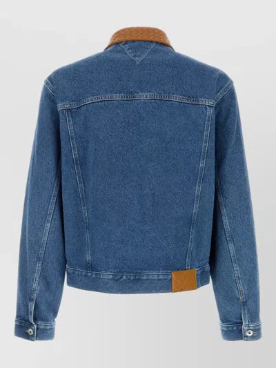 Bottega Veneta Denim Jacket Front Pockets Long Sleeves Collar In Blue