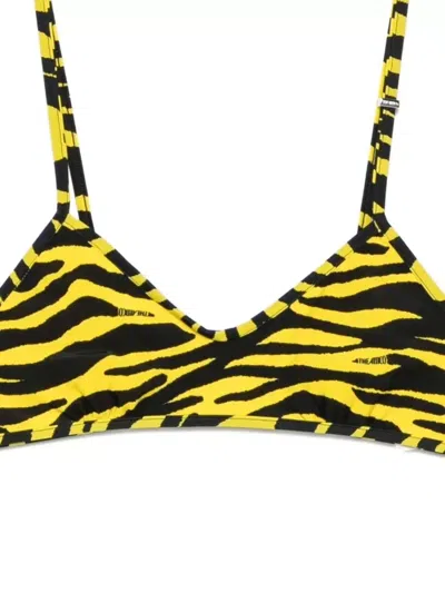 Attico Zebra Bikini Set In Black & Yellow