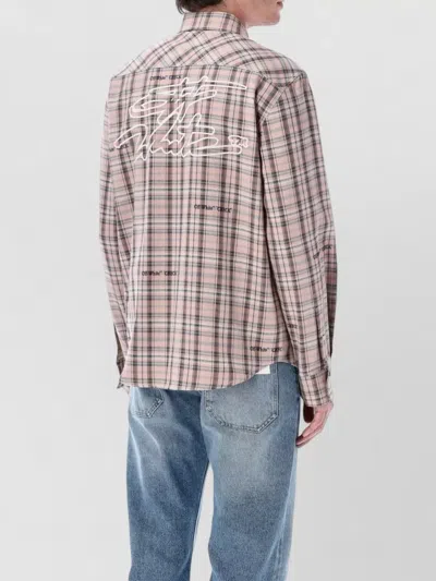 Off-white Pink Flannel Regular Shirt In Brown