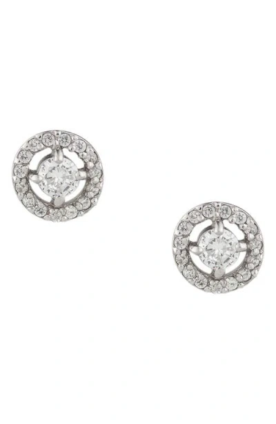 Jardin Pear Cz Stud Earrings In Silver