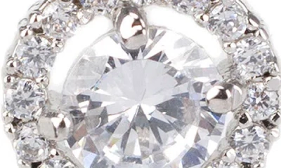 Jardin Pear Cz Stud Earrings In Silver