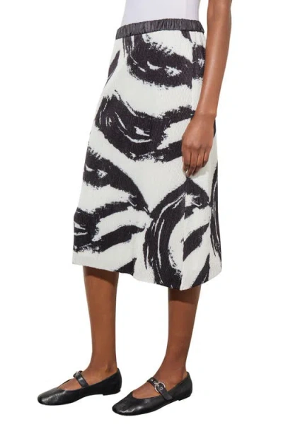 Ming Wang Pattern Rib Skirt In Black