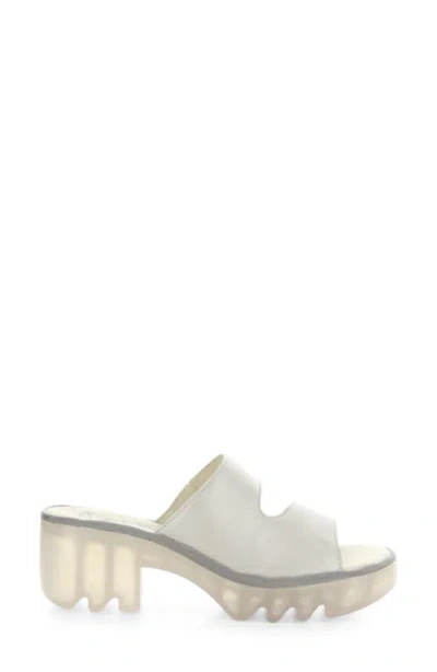 Fly London Tech Platform Sandal In White