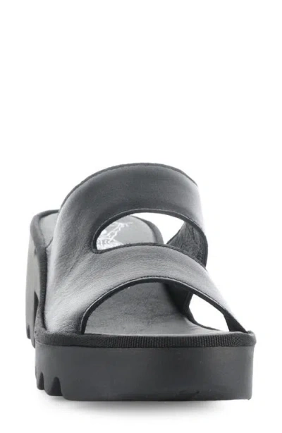 Fly London Tech Platform Sandal In Black
