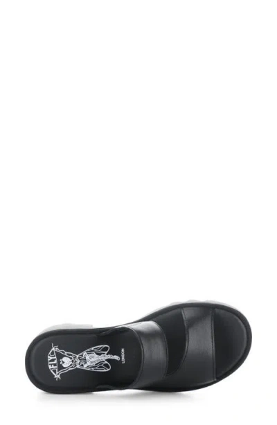 Fly London Tech Platform Sandal In Black