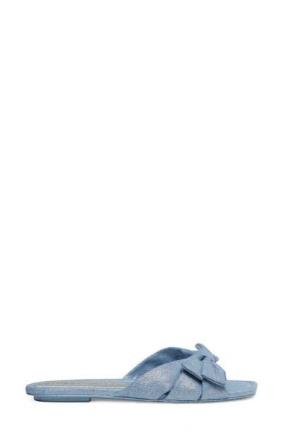 Stuart Weitzman Sofia Bow Slide Sandal In Blue