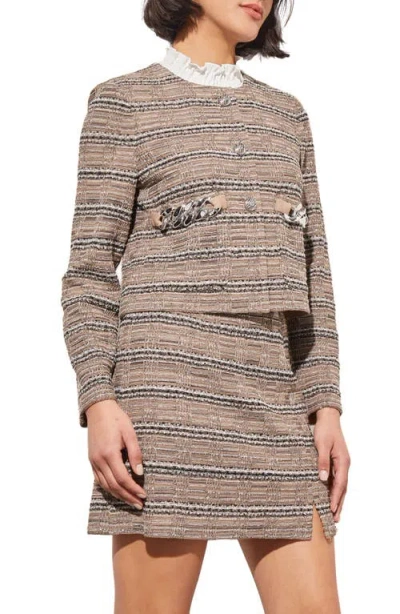 Ming Wang Button Front Heritage Jacket In Gray