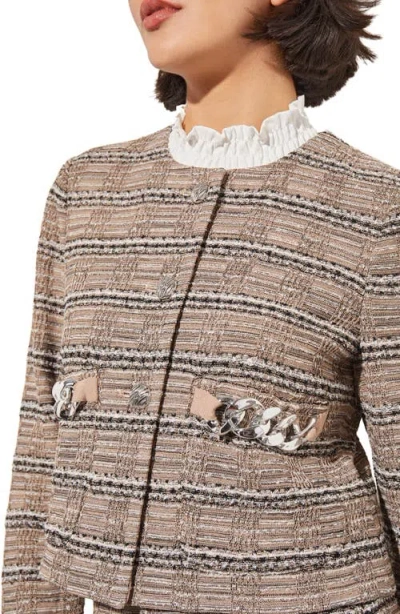 Ming Wang Button Front Heritage Jacket In Gray