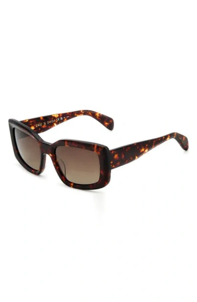 Rag & Bone 54mm Gradient Rectangular Sunglasses In Brown