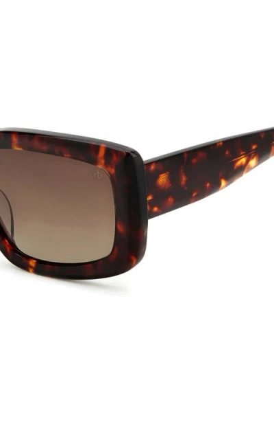 Rag & Bone 54mm Gradient Rectangular Sunglasses In Brown