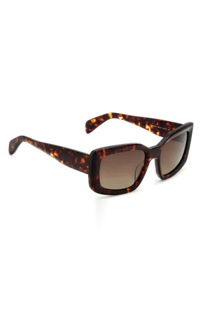 Rag & Bone 54mm Gradient Rectangular Sunglasses In Brown