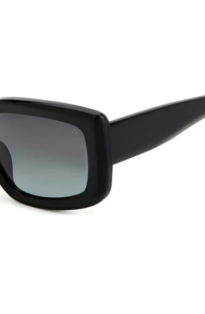 Rag & Bone 54mm Gradient Rectangular Sunglasses In Black