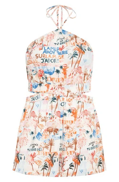 City Chic Almay Halter Romper In Multi