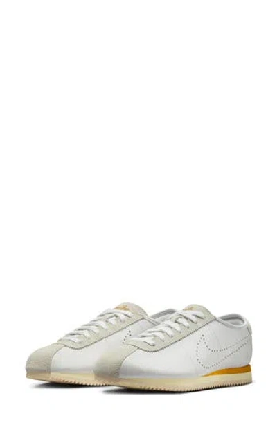 Nike Cortez Decon Suede-trimmed Perforated Leather Sneakers In White