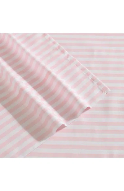 Eddie Bauer Little Stripe Microfiber Sheet Set In Pink