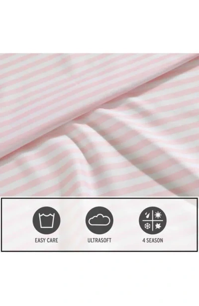 Eddie Bauer Little Stripe Microfiber Sheet Set In Pink