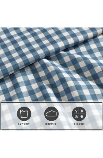 Eddie Bauer Preston Check Microfiber Sheet Set In Blue
