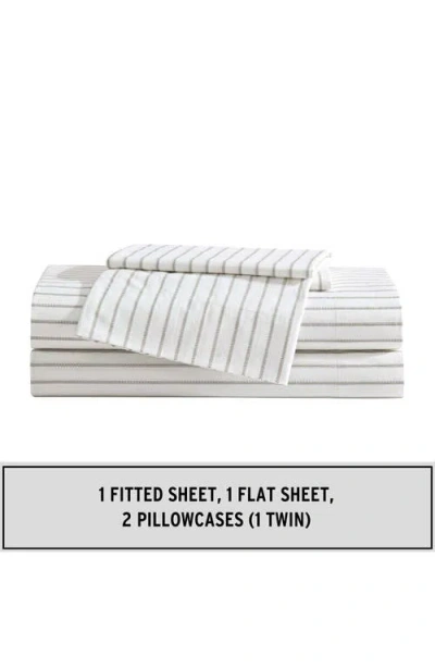 Eddie Bauer Essential Stripe Sheet Set In White