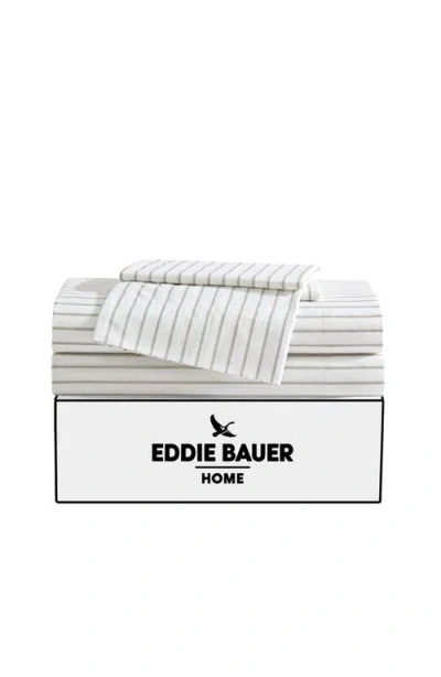 Eddie Bauer Essential Stripe Sheet Set In White