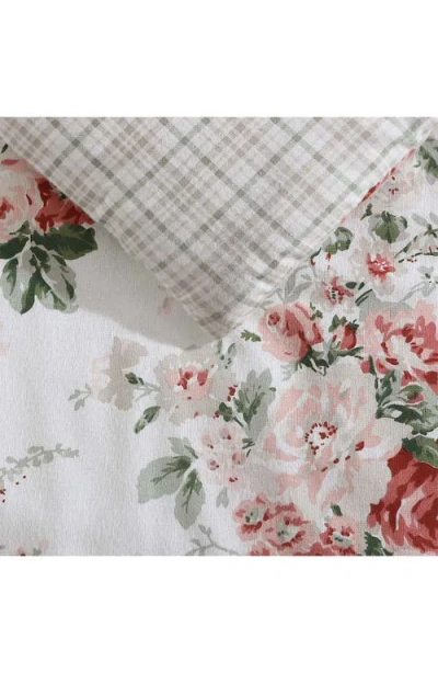 Laura Ashley Ashfield Flannel Comforter Set In White