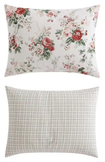 Laura Ashley Ashfield Flannel Comforter Set In White