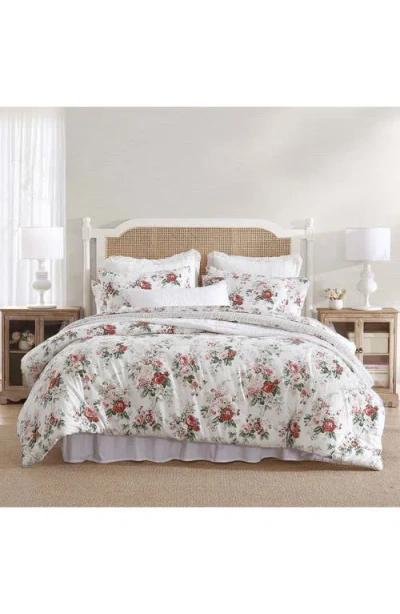 Laura Ashley Ashfield Flannel Comforter Set In White