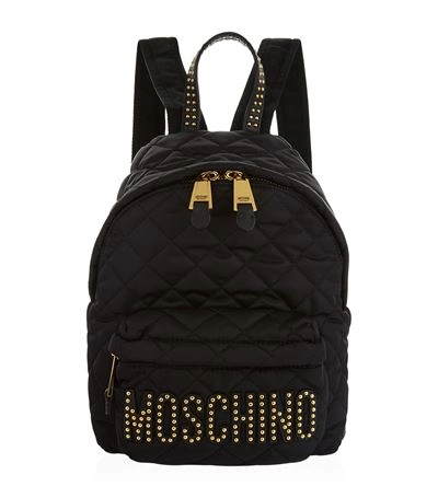 Shop Moschino Small Quilted Logo Backpack