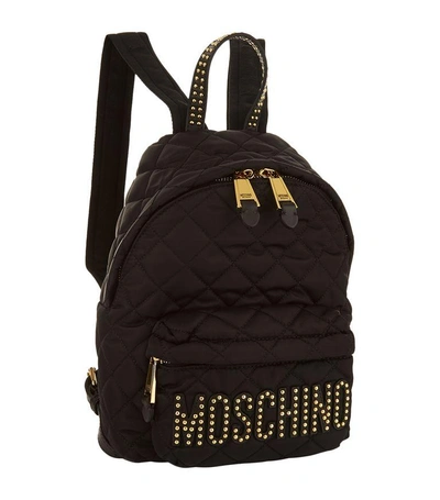 Shop Moschino Small Quilted Logo Backpack