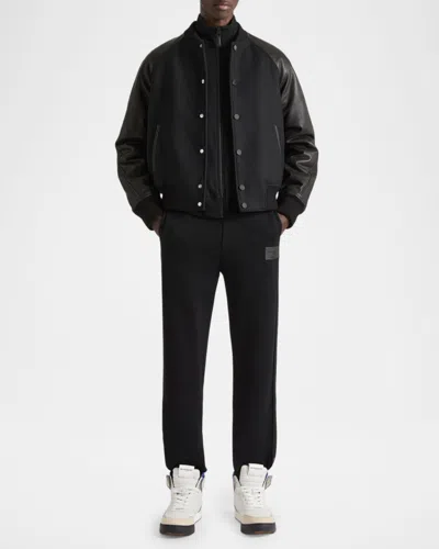 Givenchy Mixed Material Bomber Jacket Leather Panels In Black