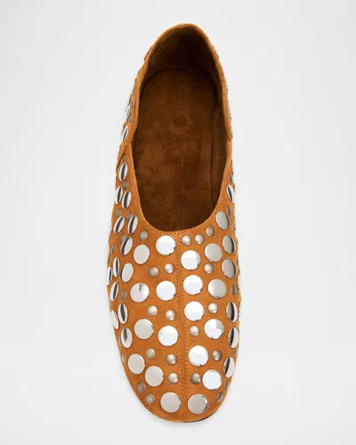 Khaite Jane Studded Leather Ballerina Flats In Multi