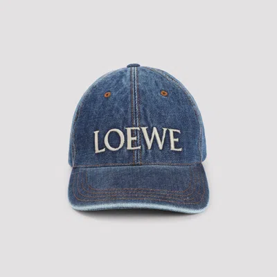 Loewe Structured Logo Cap With Contrast Stitching And Adjustable Fit In Blue