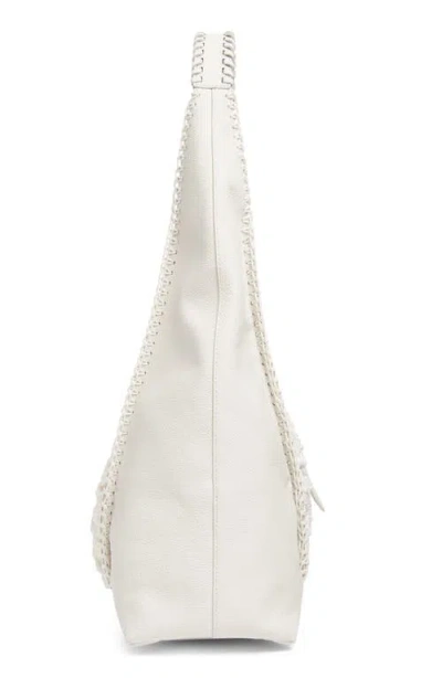 Sam Edelman Sylvia Crochet Panel Leather Hobo In White