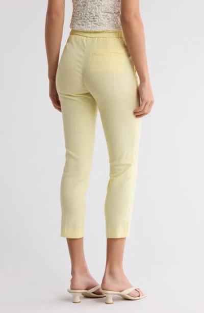 Theory Treeca Linen Blend Pull-on Crop Pants In Yellow