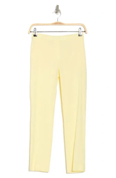 Theory Treeca Linen Blend Pull-on Crop Pants In Yellow