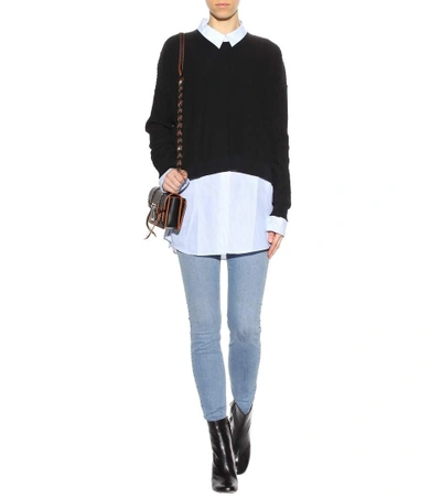 Shop Acne Studios Issy Rib-knitted Cotton-blend Sweater In Llack