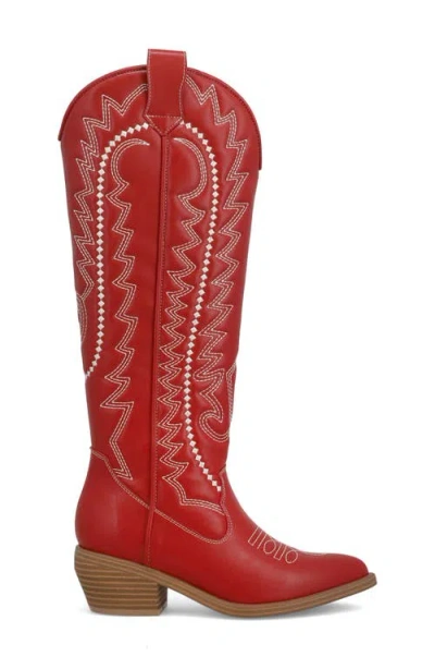 Mia Locklyn Western Boot In Red