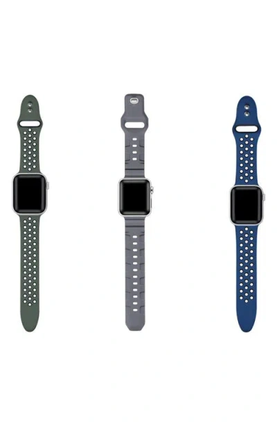 Posh Tech Assorted 3-pack Silicone Apple Watch® Watchbands In Pattern