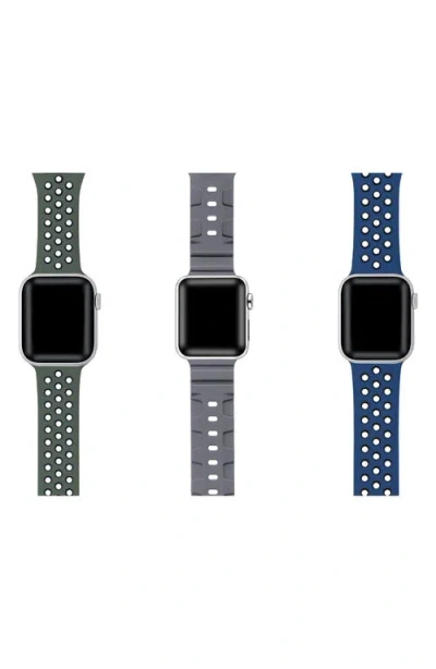Posh Tech Assorted 3-pack Silicone Apple Watch® Watchbands In Pattern
