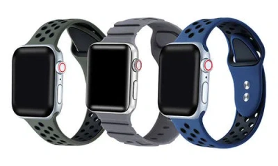 Posh Tech Assorted 3-pack Silicone Apple Watch® Watchbands In Pattern