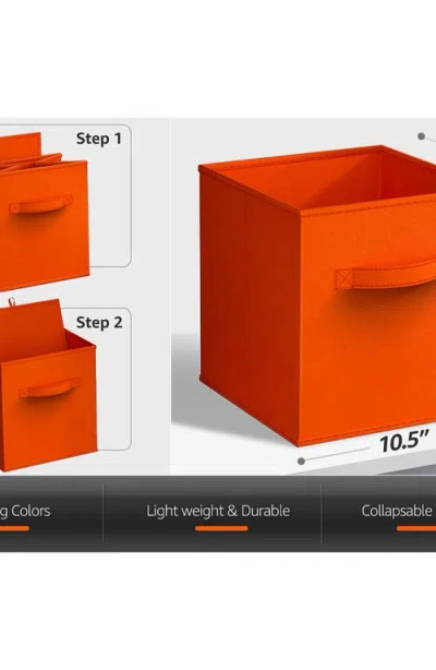 Sorbus Collapsible Storage Cube In Orange
