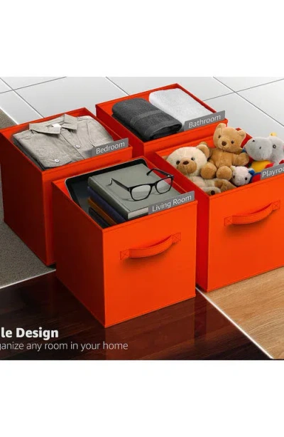 Sorbus Collapsible Storage Cube In Orange