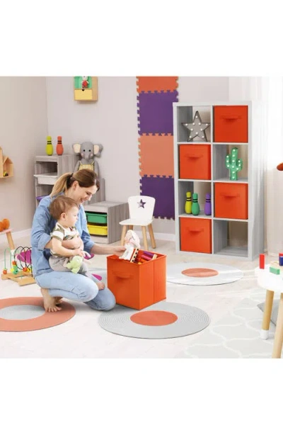 Sorbus Collapsible Storage Cube In Orange