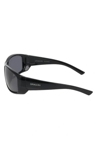 Dragon 64mm Oversize Rectangular Sunglasses In Black